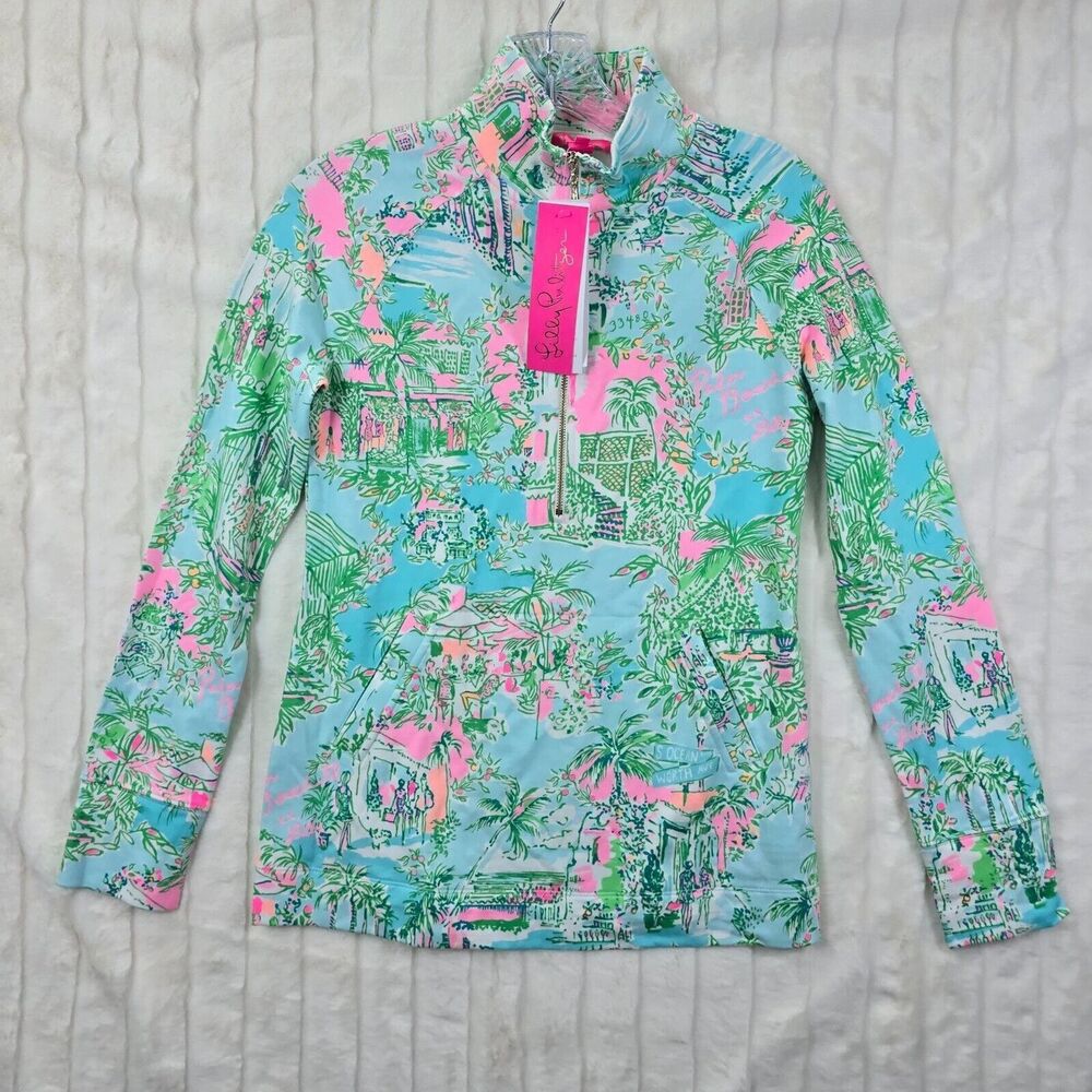 NWT LILLY PULITZER Half-Zip UPF 50+ Skipper Popover Palm Beach Size XXS